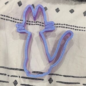 Purple Cat Shaped Cookie Cutter 4in